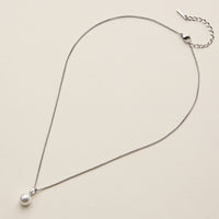 Stainless Steel Pearl Drop Necklace
