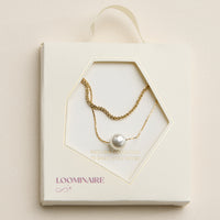 Stainless Steel Pearl Multi Chain Necklace
