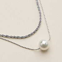 Stainless Steel Pearl Multi Chain Necklace