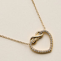 Stainless Steel Pave Heart Pendant Necklace