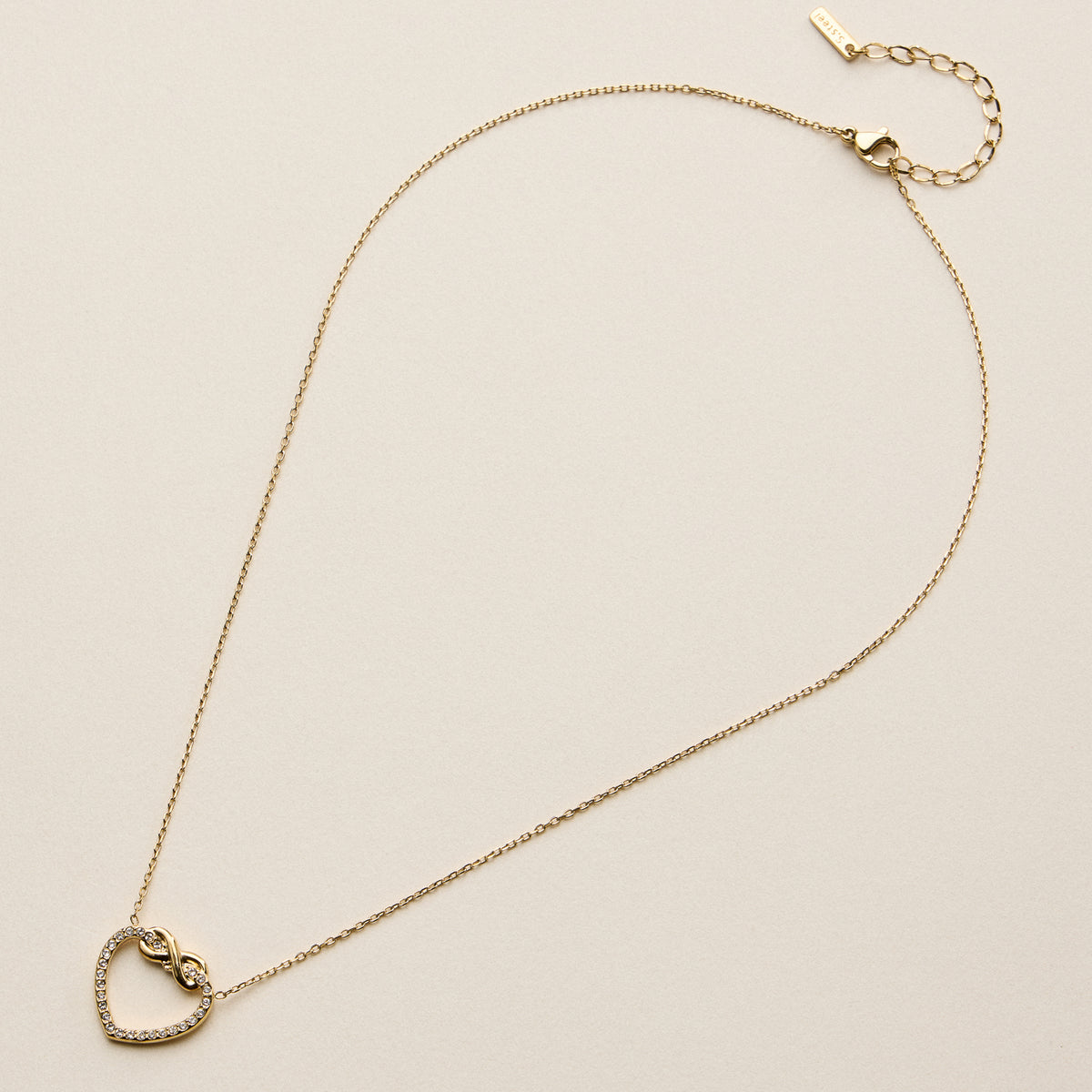 Stainless Steel Pave Heart Pendant Necklace