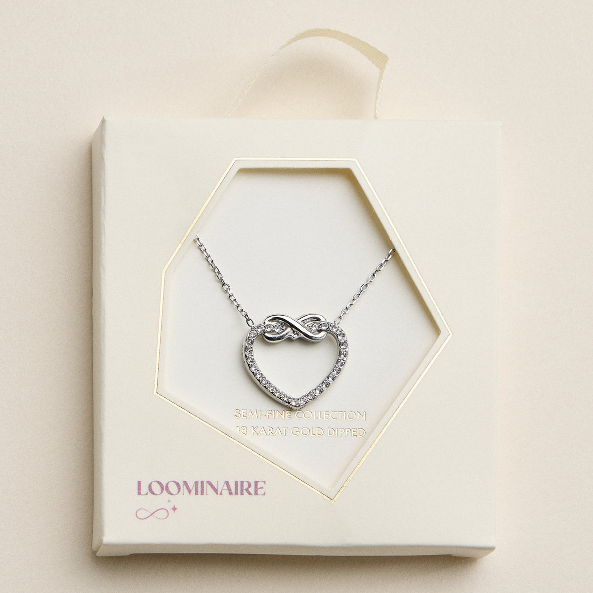 Stainless Steel Pave Heart Pendant Necklace
