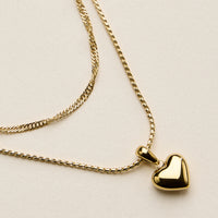 Stainless Steel Polished Heart Pendant Necklace