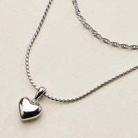 Stainless Steel Polished Heart Pendant Necklace