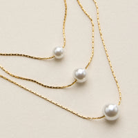 Stainless Steel Pearl Station Necklace