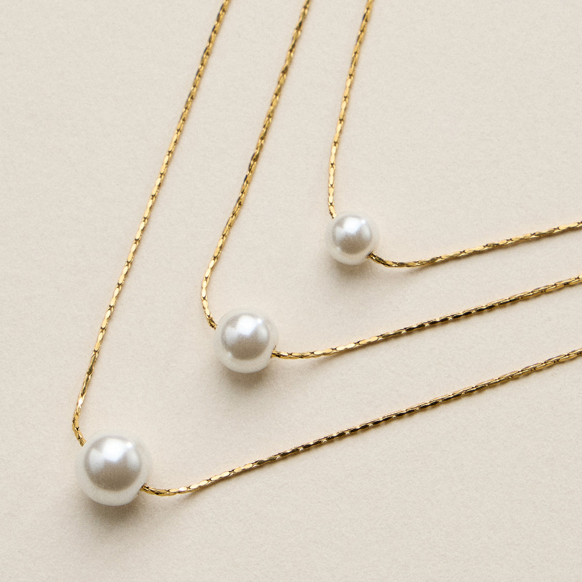 Stainless Steel Pearl Station Necklace