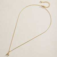18K Gold Filled Pave Initial  Pendant Necklace
