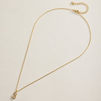 18K Gold Filled Pave Initial  Pendant Necklace