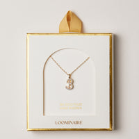 18K Gold Filled Pave Initial  Pendant Necklace
