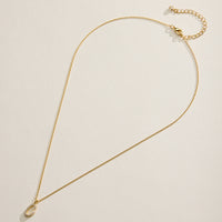 18K Gold Filled Pave Initial  Pendant Necklace
