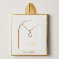 18K Gold Filled Pave Initial  Pendant Necklace