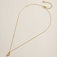 18K Gold Filled Pave Initial  Pendant Necklace
