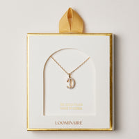 18K Gold Filled Pave Initial  Pendant Necklace