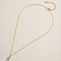 18K Gold Filled Pave Initial  Pendant Necklace