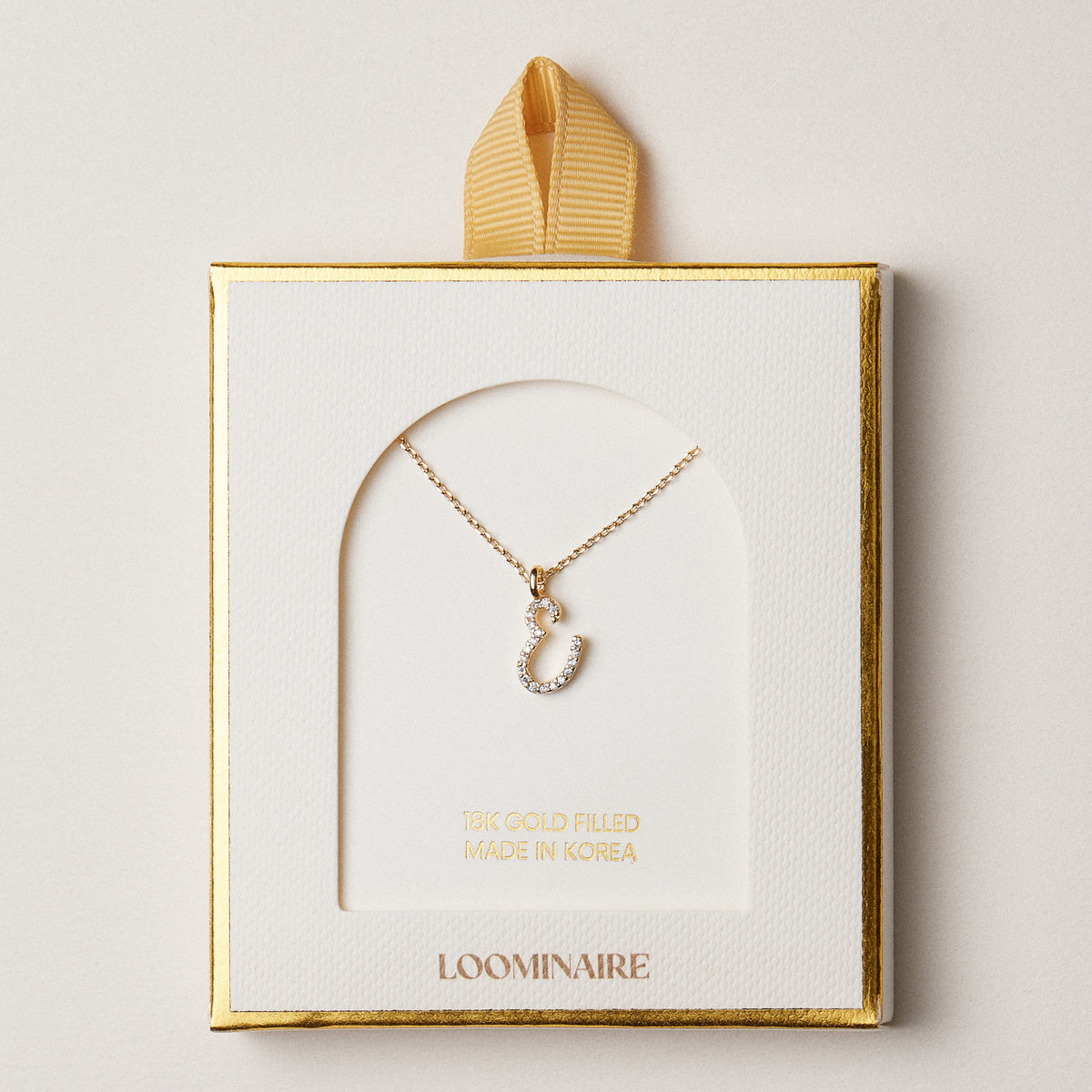 18K Gold Filled Pave Initial  Pendant Necklace
