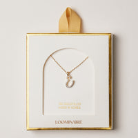 18K Gold Filled Pave Initial  Pendant Necklace