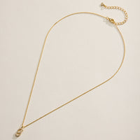 18K Gold Filled Pave Initial  Pendant Necklace