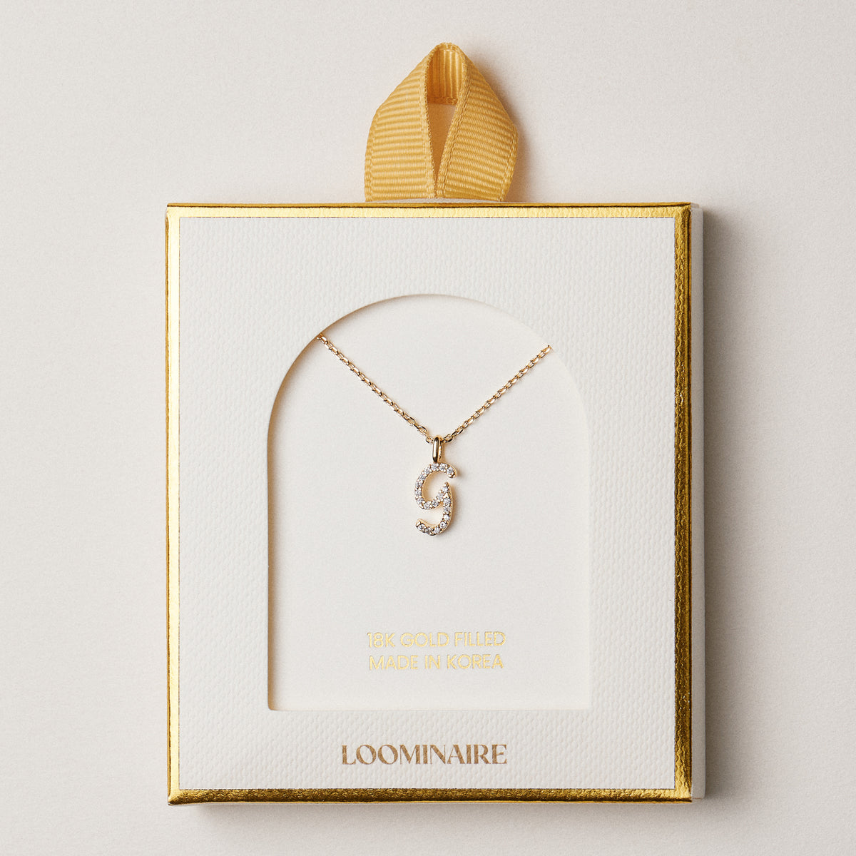 18K Gold Filled Pave Initial  Pendant Necklace