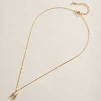 18K Gold Filled Pave Initial  Pendant Necklace