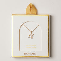 18K Gold Filled Pave Initial  Pendant Necklace