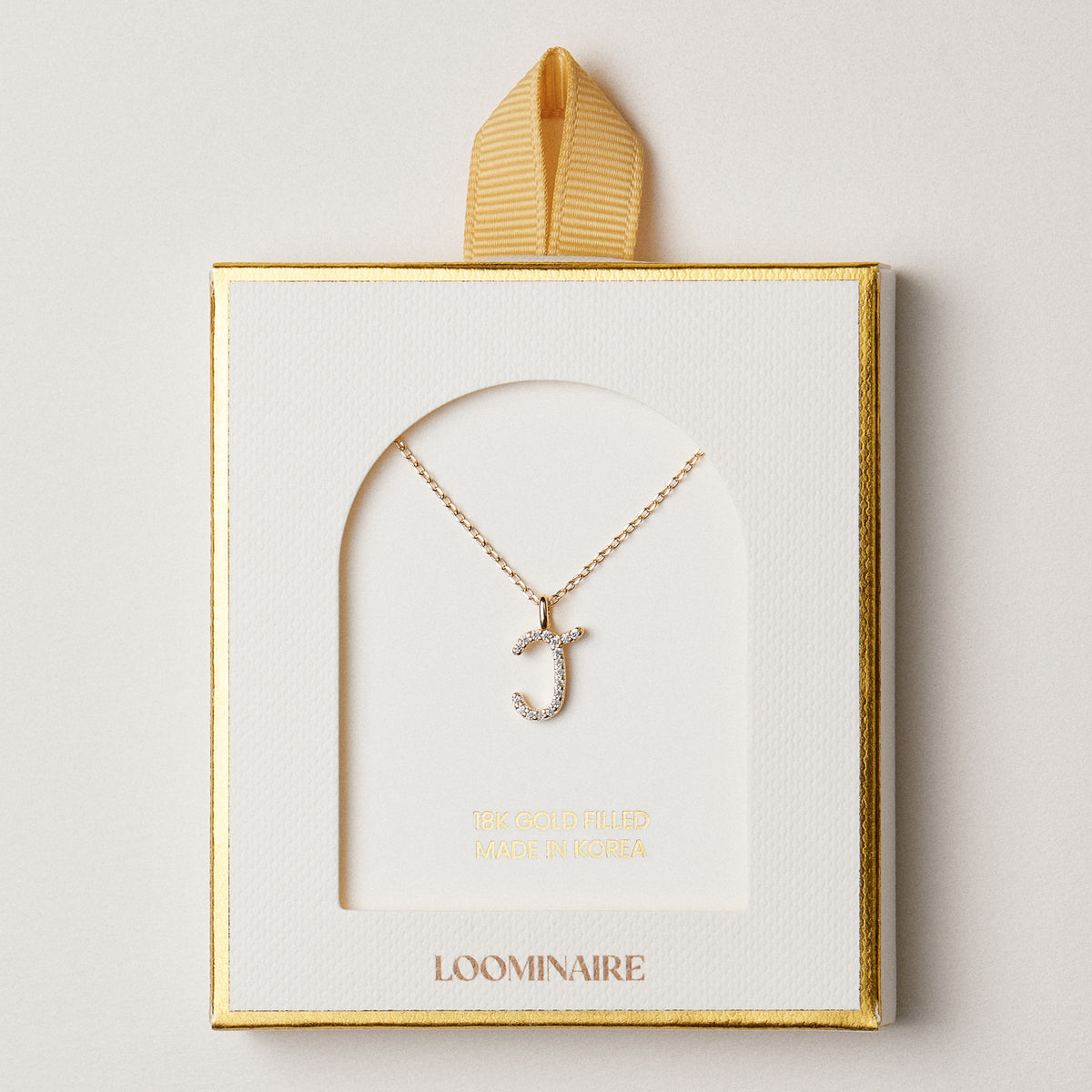 18K Gold Filled Pave Initial  Pendant Necklace