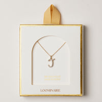 18K Gold Filled Pave Initial  Pendant Necklace