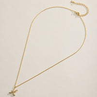 18K Gold Filled Pave Initial  Pendant Necklace