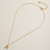 18K Gold Filled Pave Initial  Pendant Necklace