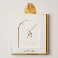 18K Gold Filled Pave Initial  Pendant Necklace