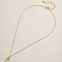 18K Gold Filled Pave Initial  Pendant Necklace