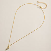 18K Gold Filled Pave Initial  Pendant Necklace