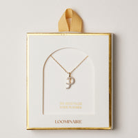 18K Gold Filled Pave Initial  Pendant Necklace
