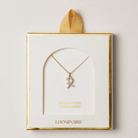 18K Gold Filled Pave Initial  Pendant Necklace