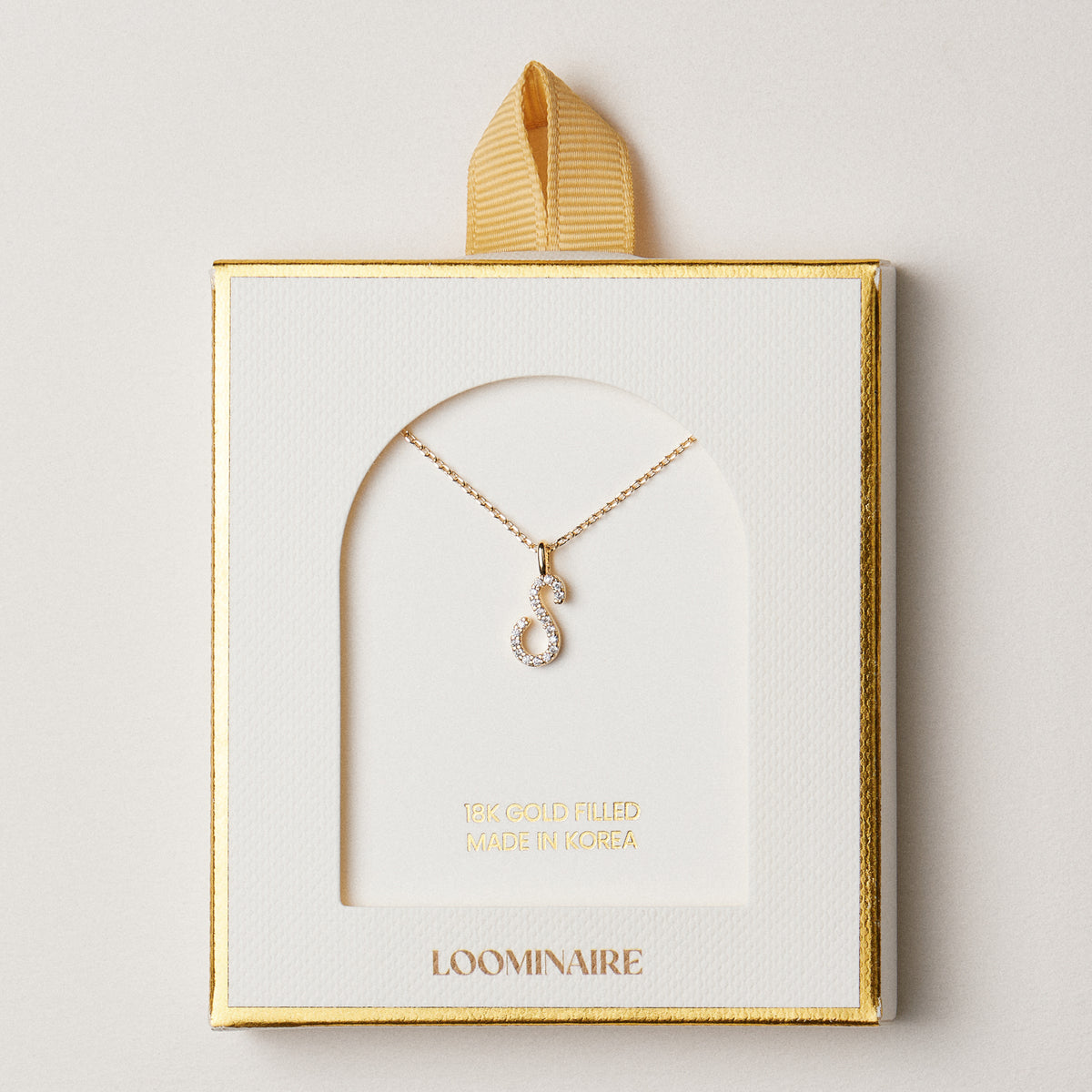 18K Gold Filled Pave Initial  Pendant Necklace
