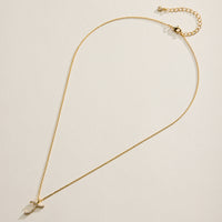 18K Gold Filled Pave Initial  Pendant Necklace