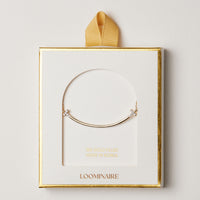 18K Gold Filled Curved Bar Cross Necklace – Dainty CZ Sideways Cross Pendant Necklace Made in Korea
