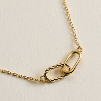 Gold Filled Paperclip Link Necklace – Dainty Interlocking Chain Pendant Necklace Made In Korea