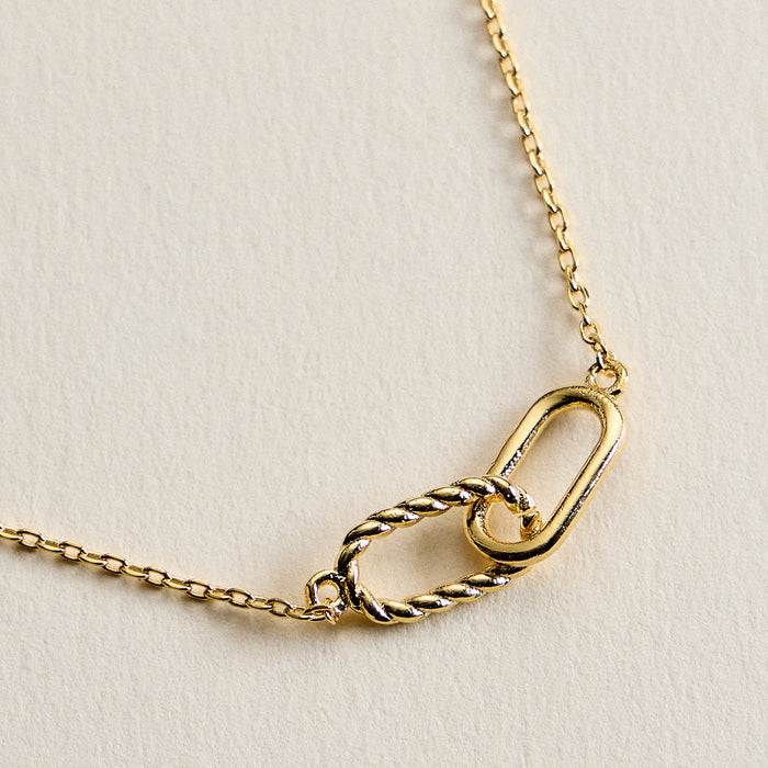 Gold Filled Paperclip Link Necklace – Dainty Interlocking Chain Pendant Necklace Made In Korea