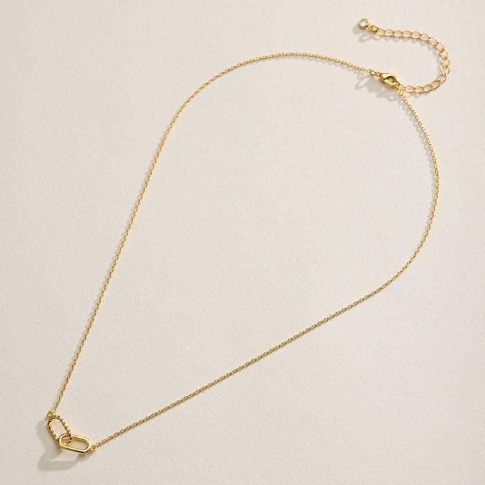 18K Gold Filled Paperclip Link Necklace – Dainty Interlocking Chain Pendant Necklace Made In Korea