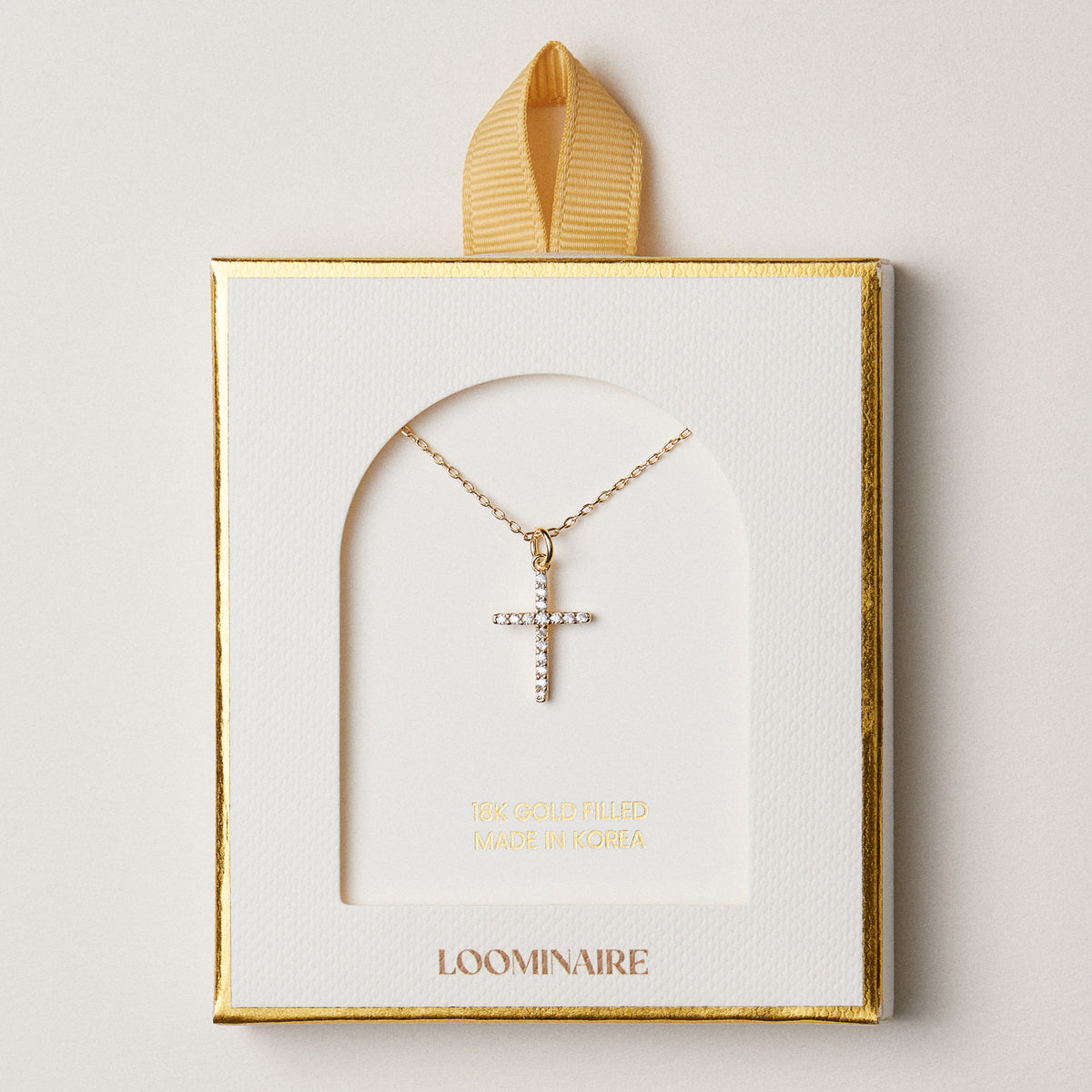 18K Gold Filled CZ Cross Necklace – Dainty Pave Cross Pendant Necklace Made In Korea