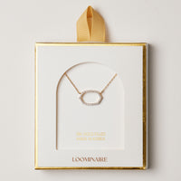 18K Gold Filled CZ Oval Pendant Necklace – Dainty Pave Oval Necklace Made In Korea