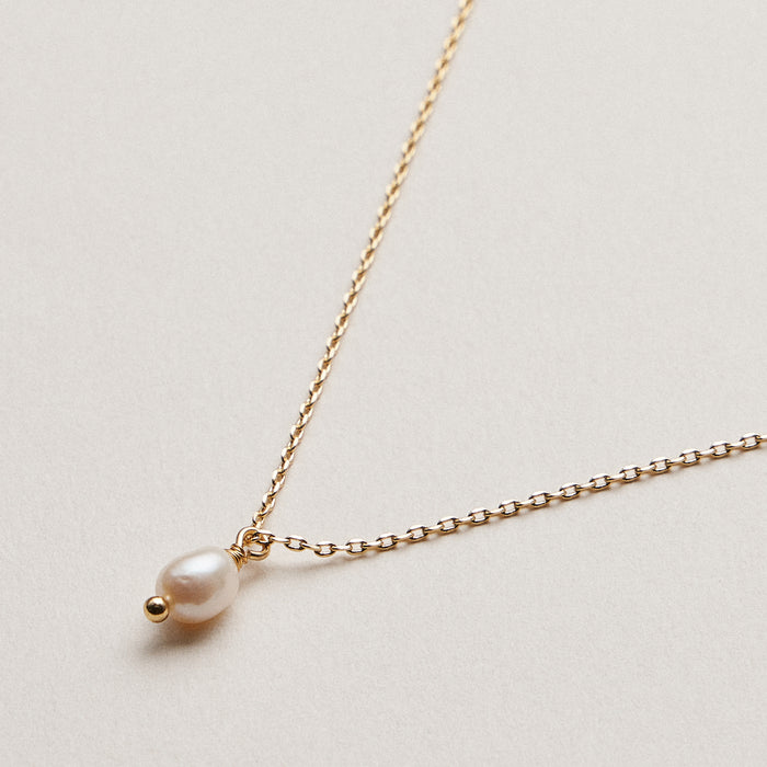 Gold Dipped Fresh Water Pearl Drop Necklace
