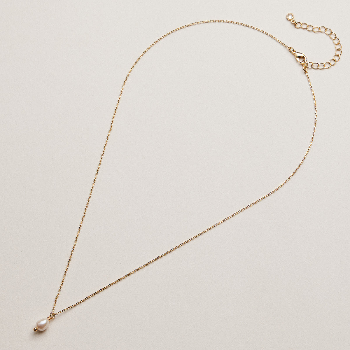 Gold Dipped Fresh Water Pearl Drop Necklace
