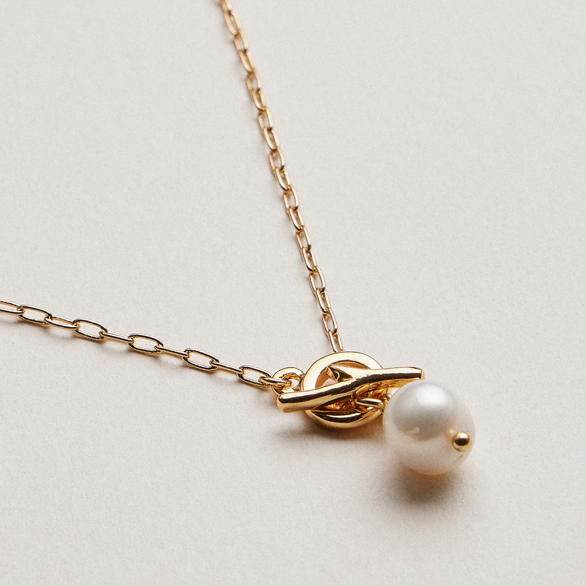 Lumi Toggle Pearl Necklace – Gold Dipped Freshwater Pearl