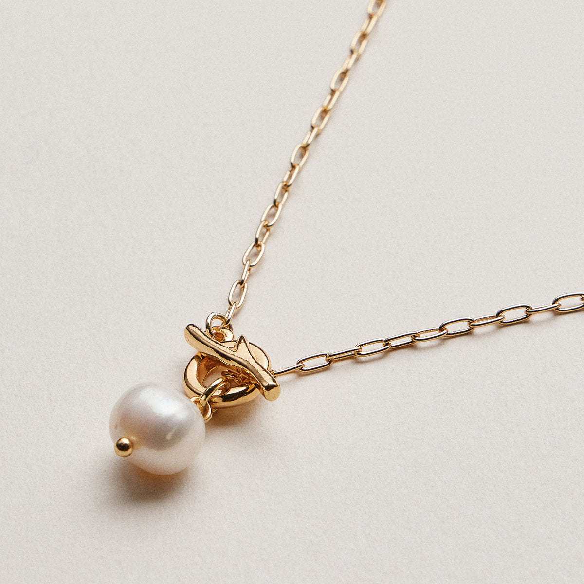 Lumi Toggle Pearl Necklace – Gold Dipped Freshwater Pearl