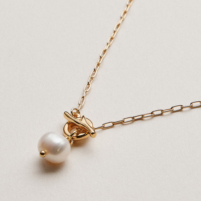 Lumi Toggle Pearl Necklace – Gold Dipped Freshwater Pearl