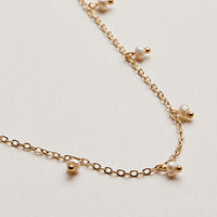 Golden Dew Pearl Dangle Necklace with fresh water pearls