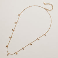 Golden Dew Pearl Dangle Necklace with fresh water pearls