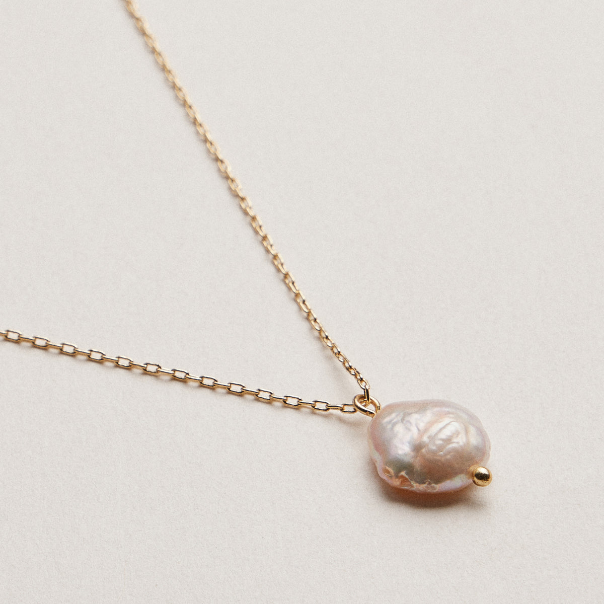 Golden Blush Baroque Pearl Pendant Necklace – Gold Dipped Freshwater Pearl