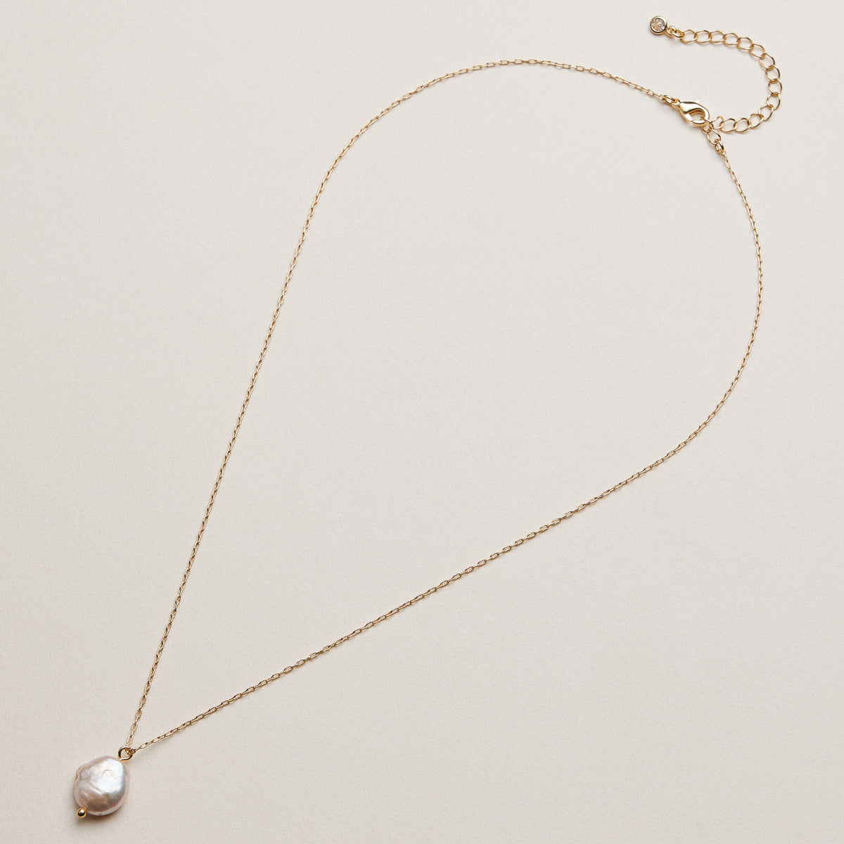 Golden Blush Baroque Pearl Pendant Necklace
